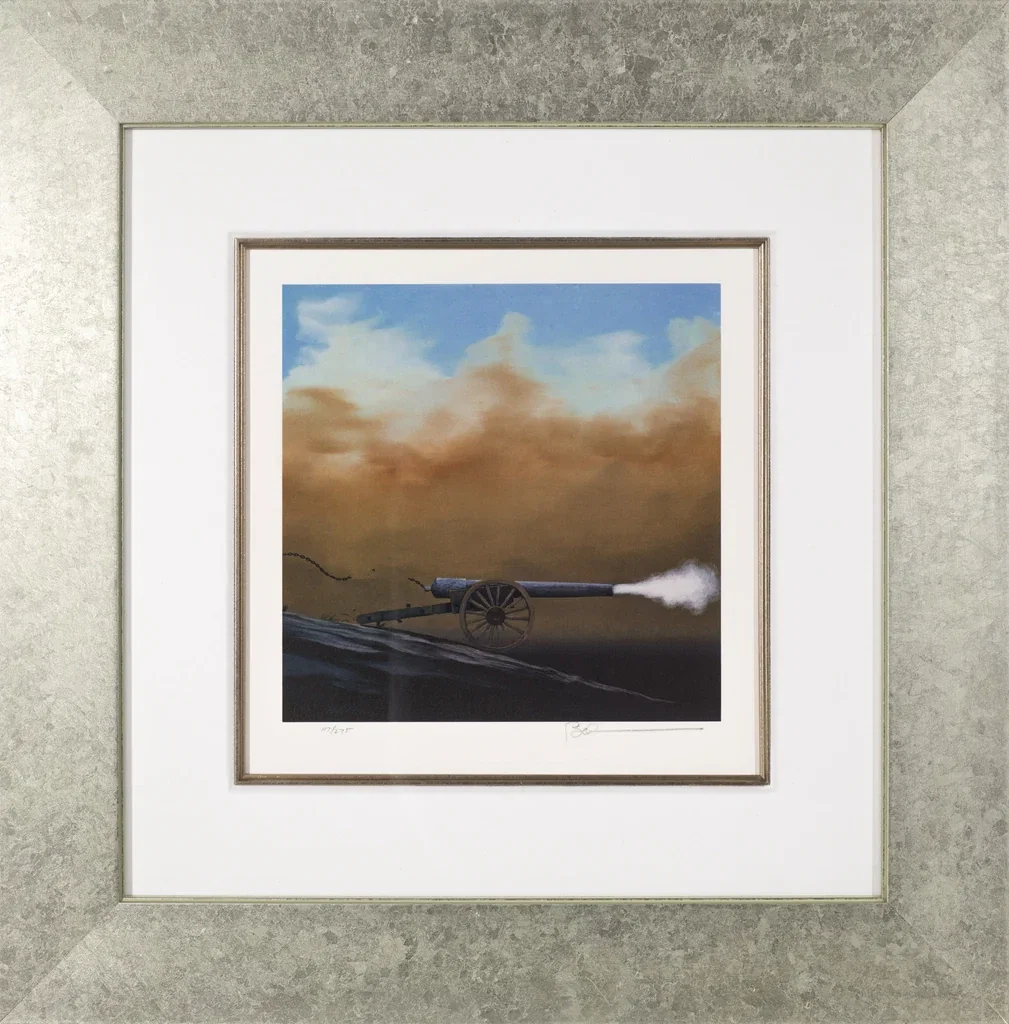 Loose Cannon Framed by Robert Deyber — hand-crafted stone lithograph