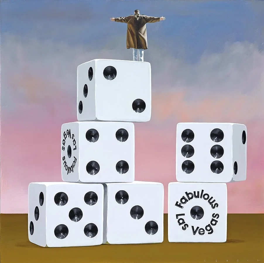 On Top of His Game Vegas by Robert Deyber — hand-crafted stone lithograph