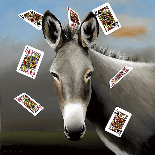 The Jack Ass Playing Cards by Robert Deyber — hand-crafted stone lithograph