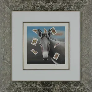 Robert Deyber - The Jack Ass Playing Cards Framed