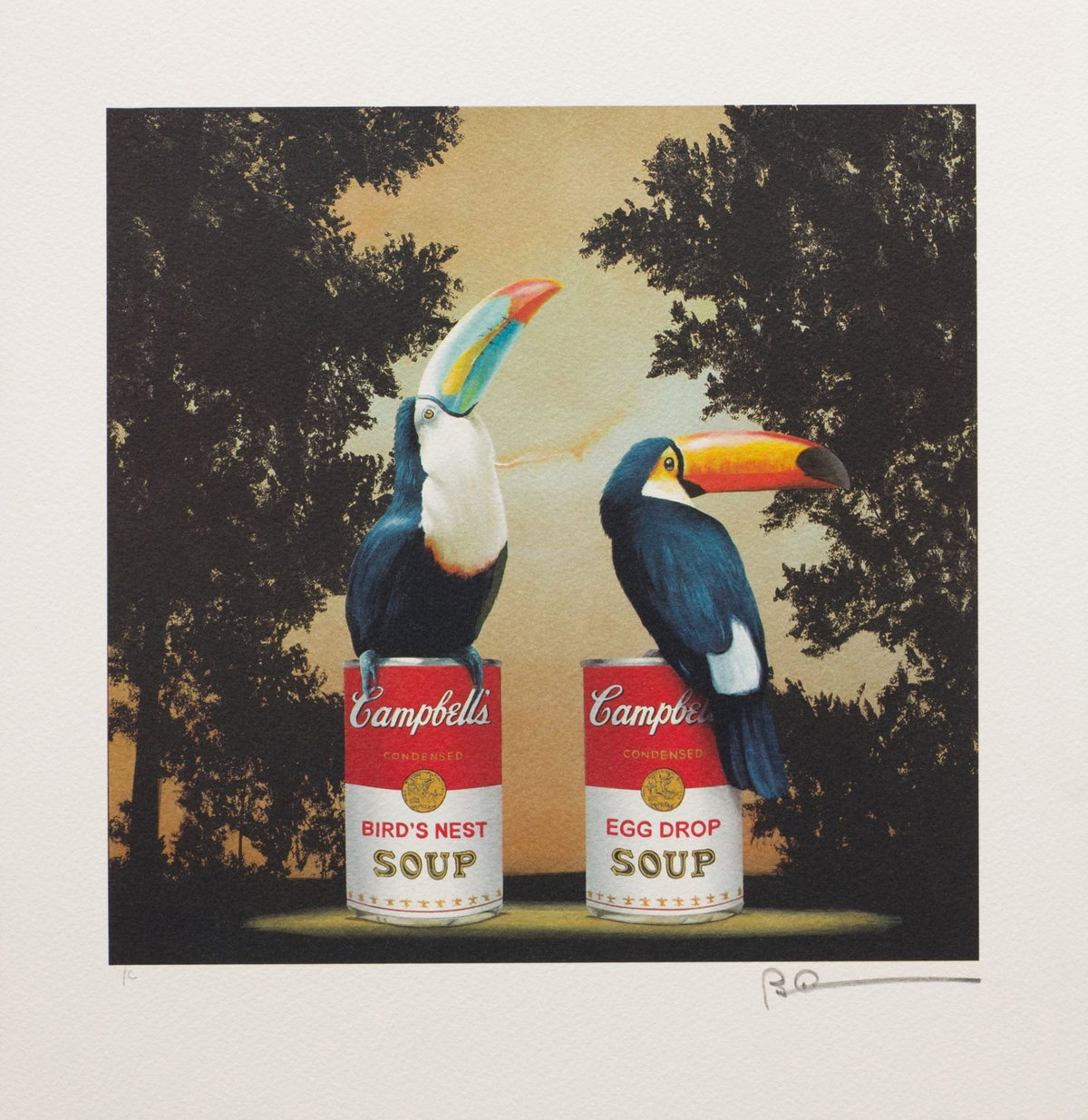 Toucans, 2012 by Robert Deyber — hand-signed lithograph