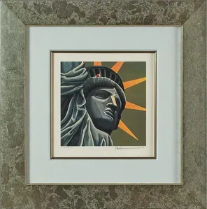 Robert Deyber - A Hare Out of Place II Statue of Liberty Framed