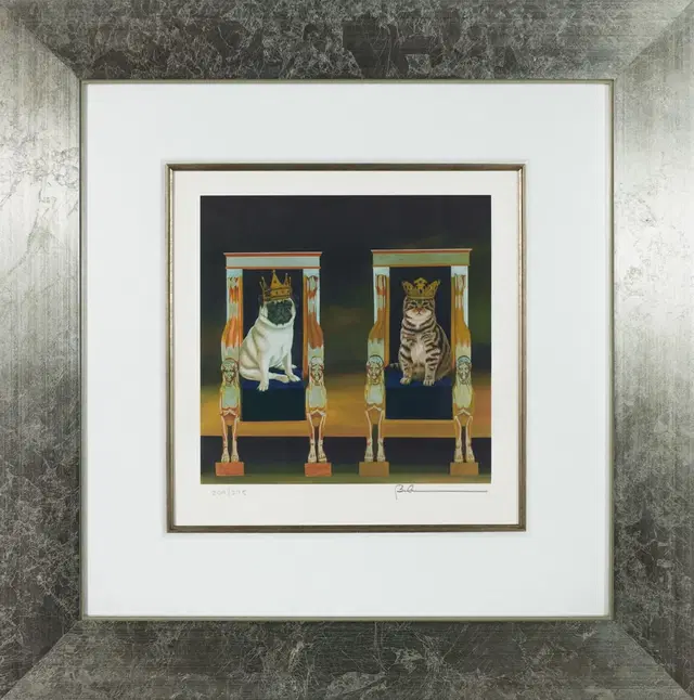 Robert Deyber - Reigning Cats and Dogs Framed