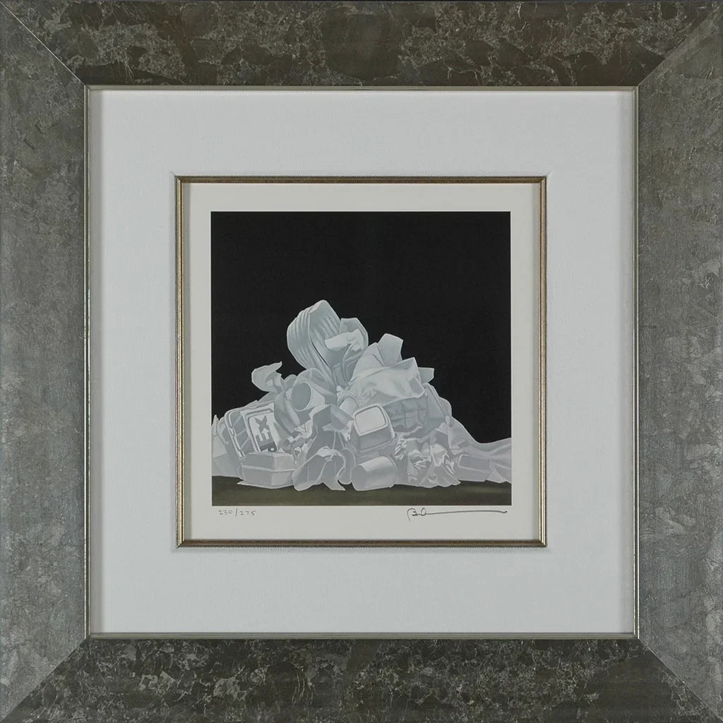 White Trash Framed by Robert Deyber — hand-crafted stone lithograph