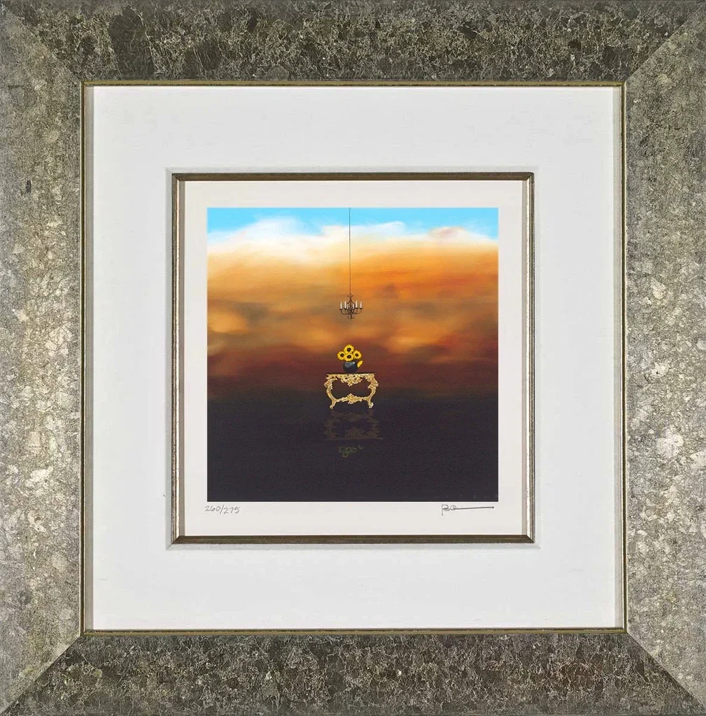 The Water Table Framed by Robert Deyber — hand-crafted stone lithograph