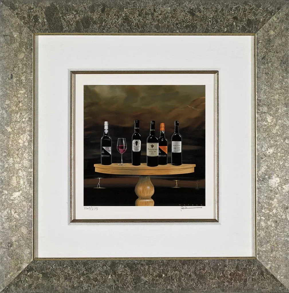 Any Port in a Storm II Framed by Robert Deyber — hand-crafted stone lithograph