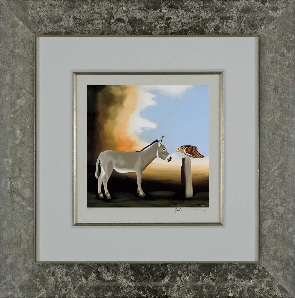 Wise Ass Framed by Robert Deyber — hand-crafted stone lithograph