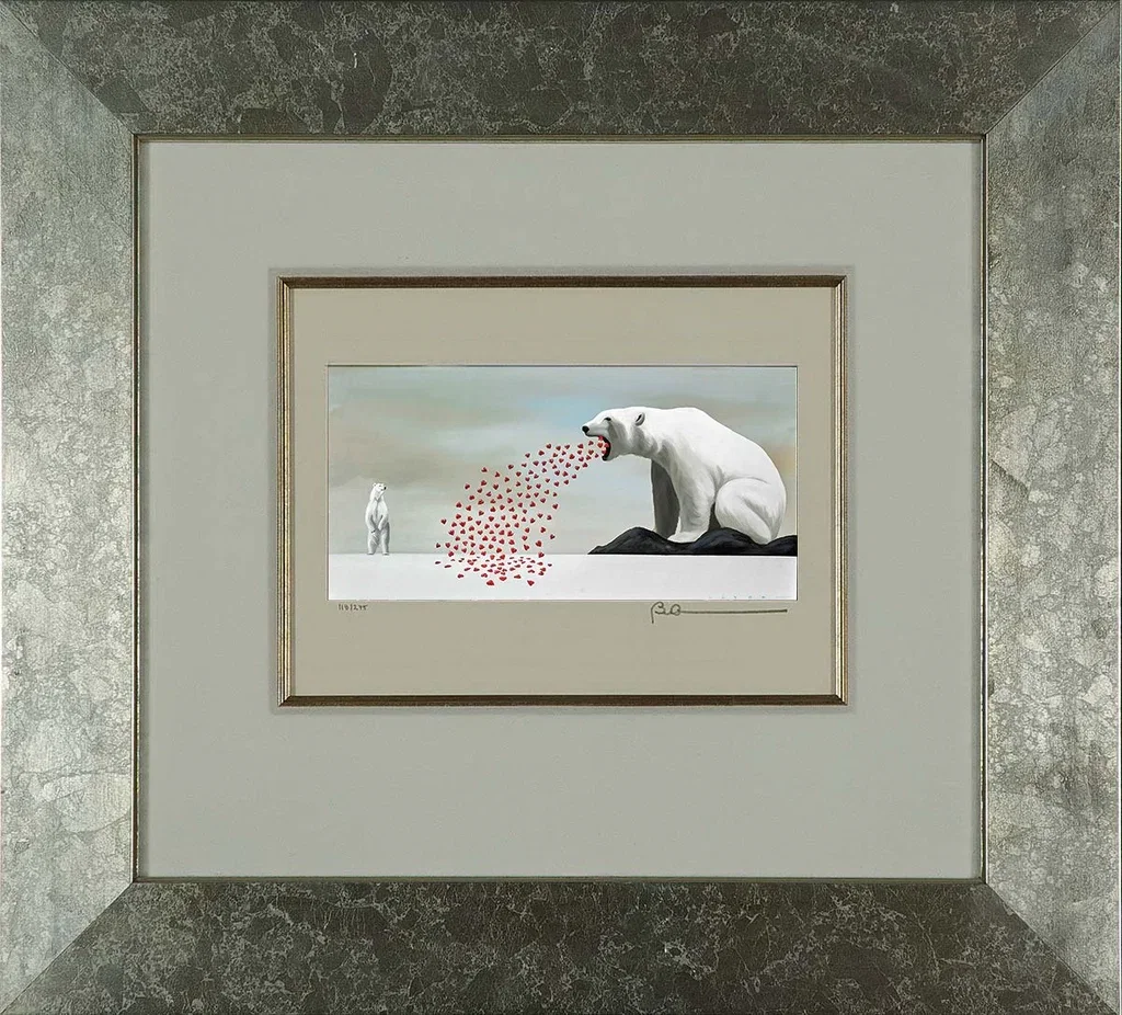 Love Sick Framed by Robert Deyber — hand-crafted stone lithograph