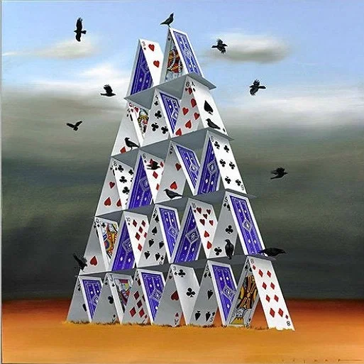 House of Cards by Robert Deyber — hand-crafted stone lithograph
