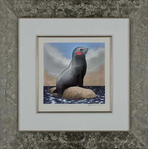 Seal With a Kiss Framed by Robert Deyber