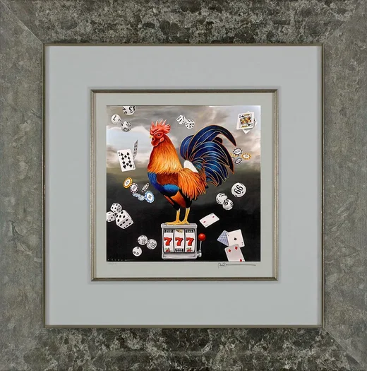 Game Cock Framed by Robert Deyber
