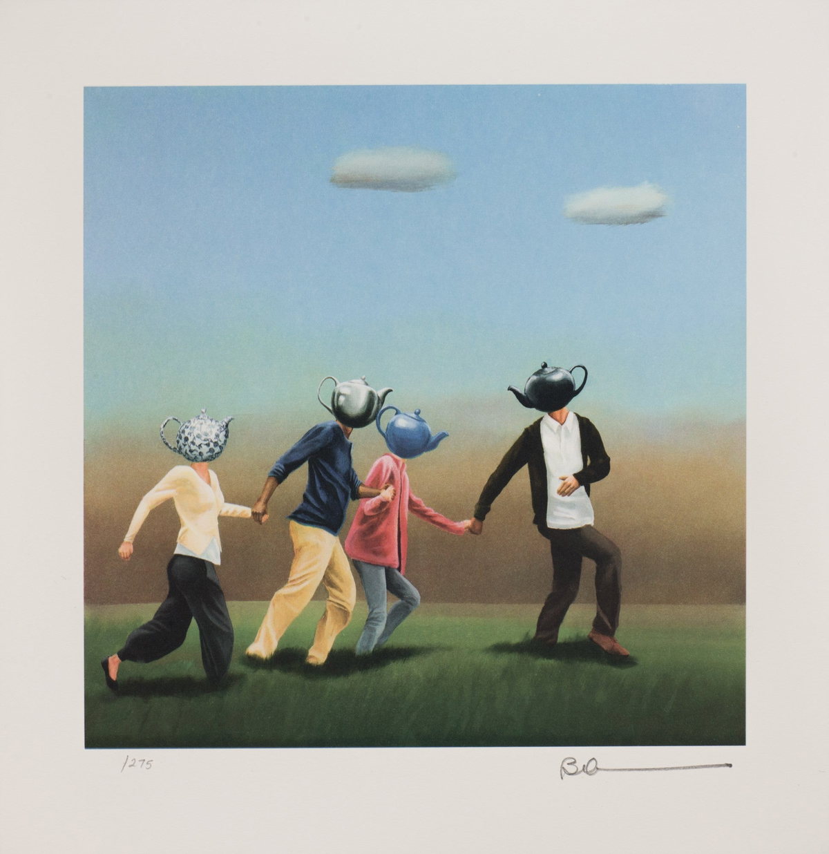 Pot Heads (Humans), 2021 by Robert Deyber — hand-signed lithograph