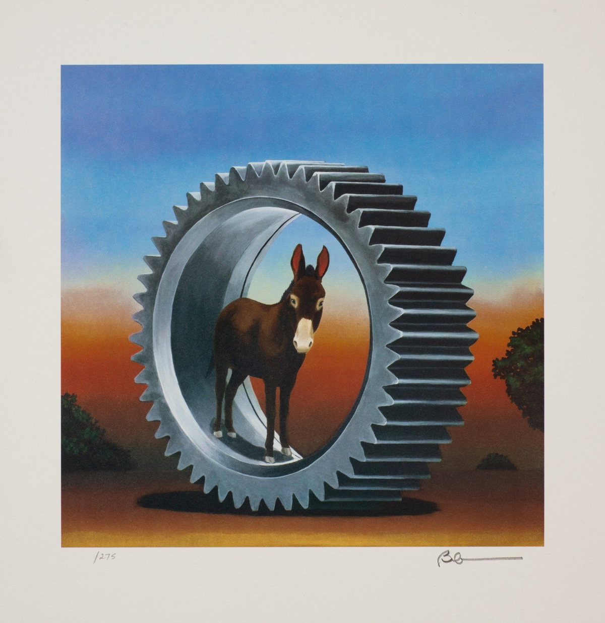 Getting My Ass in Gear III, 2021 by Robert Deyber — hand-signed lithograph