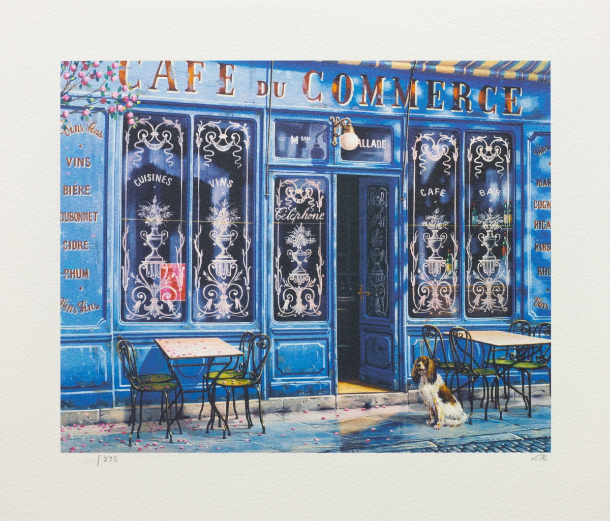 Café du Commerce, 2008 by Liudmila Kondakova — hand-signed lithograph on paper