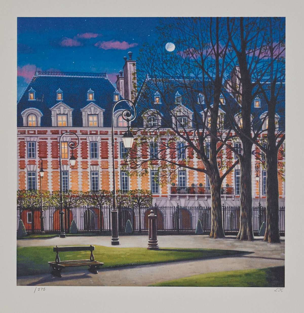 Place des Vosges, 2008 by Liudmila Kondakova — hand-signed lithograph on paper