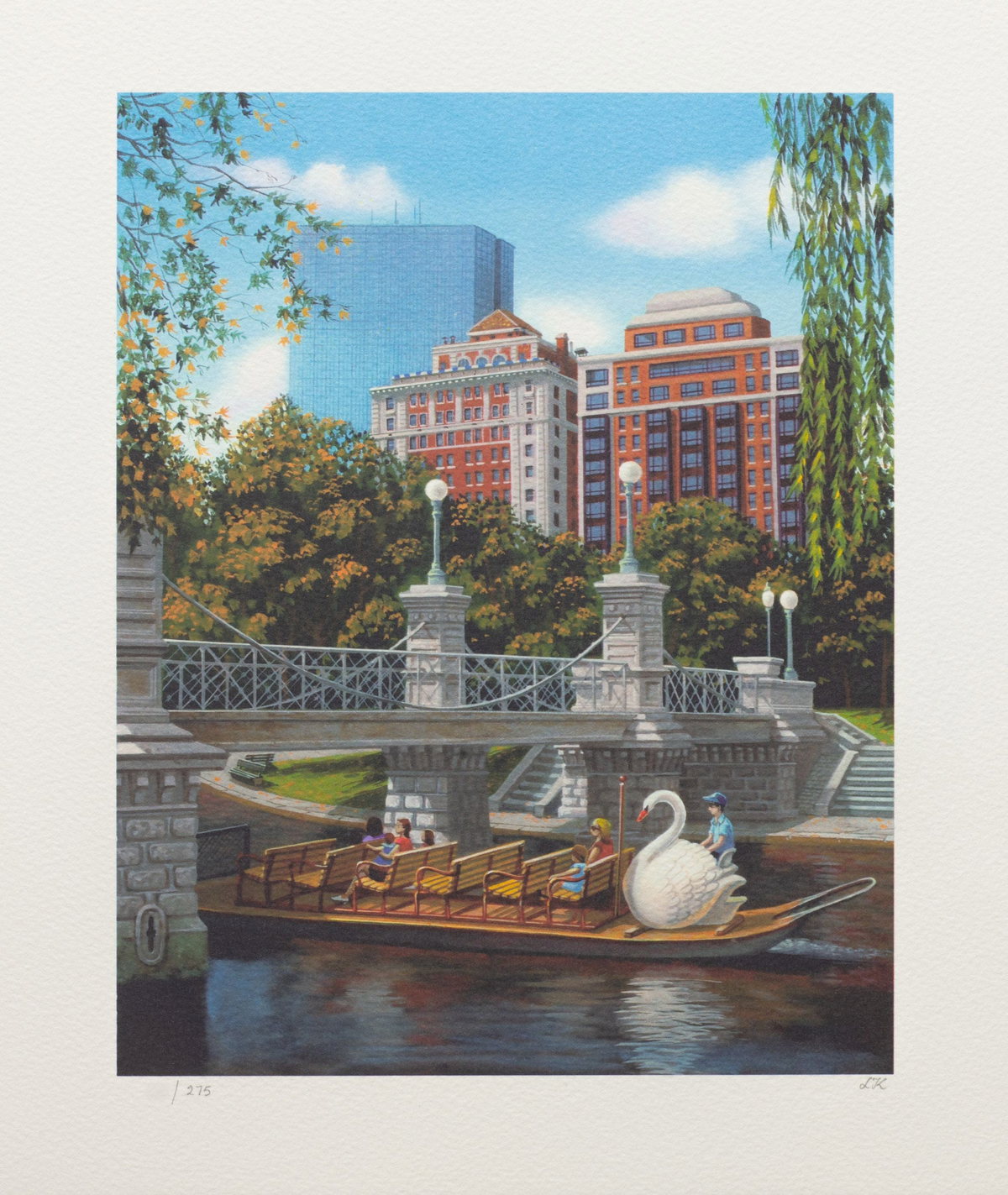 Swan Ferry, Boston, 2008 by Liudmila Kondakova — hand-signed lithograph on paper