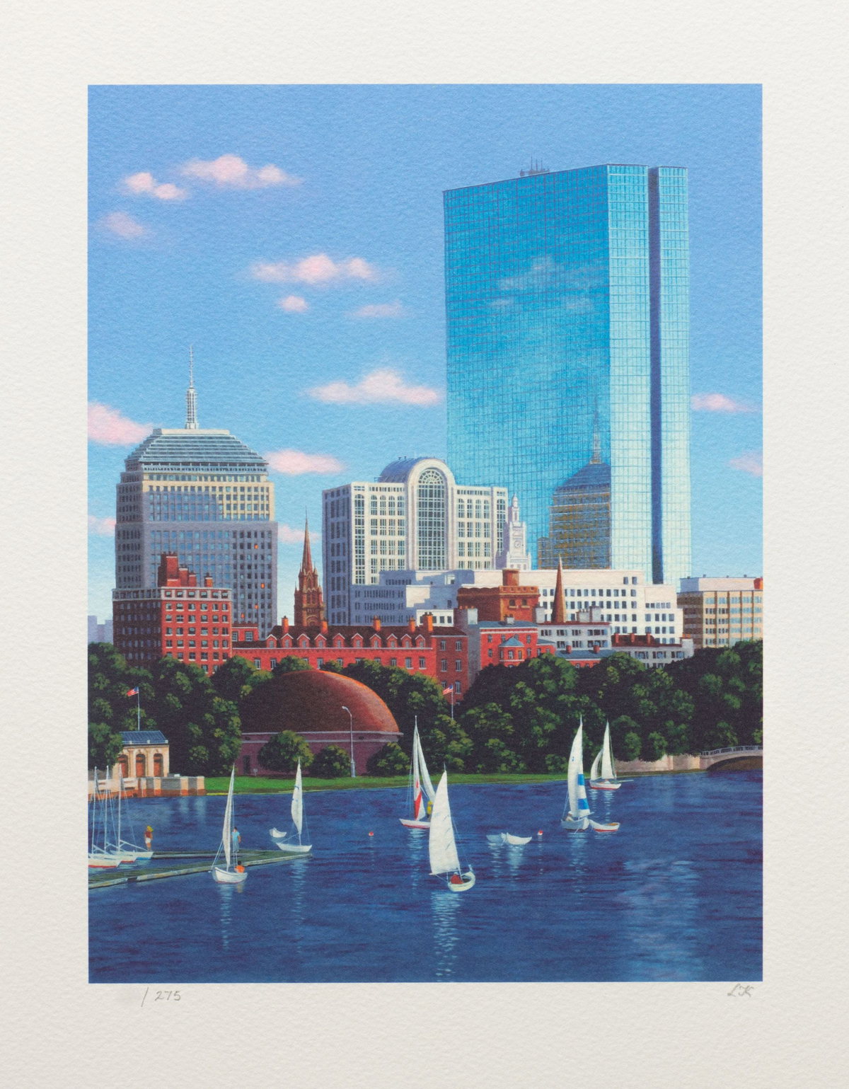 Sailboat Harbor, Boston, 2008 by Liudmila Kondakova — hand-signed lithograph on paper