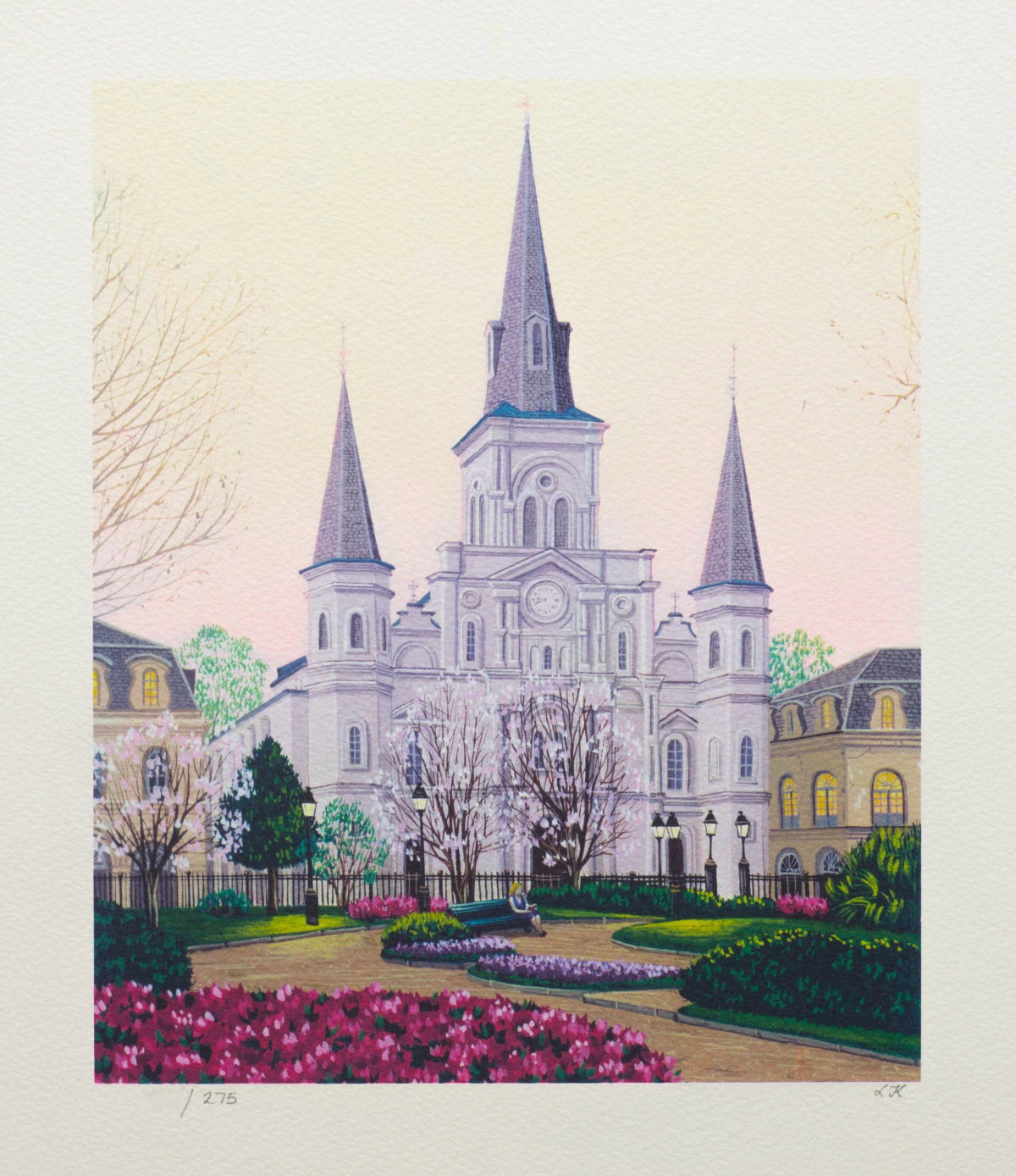 Dawn in Jackson Square, 2008 by Liudmila Kondakova — hand-signed lithograph on paper