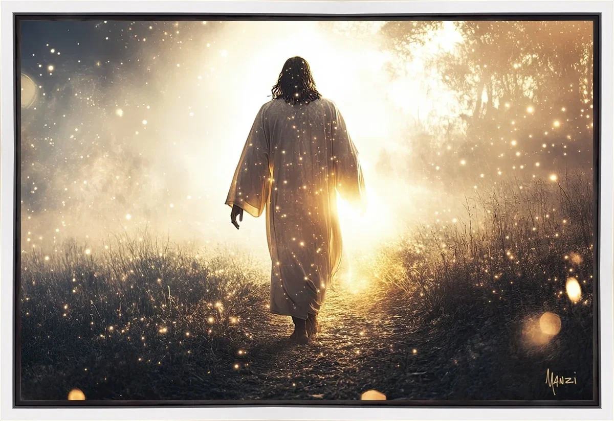 The Path White Float Frame by Manzi — Gallery Wrapped Giclee On Canvas