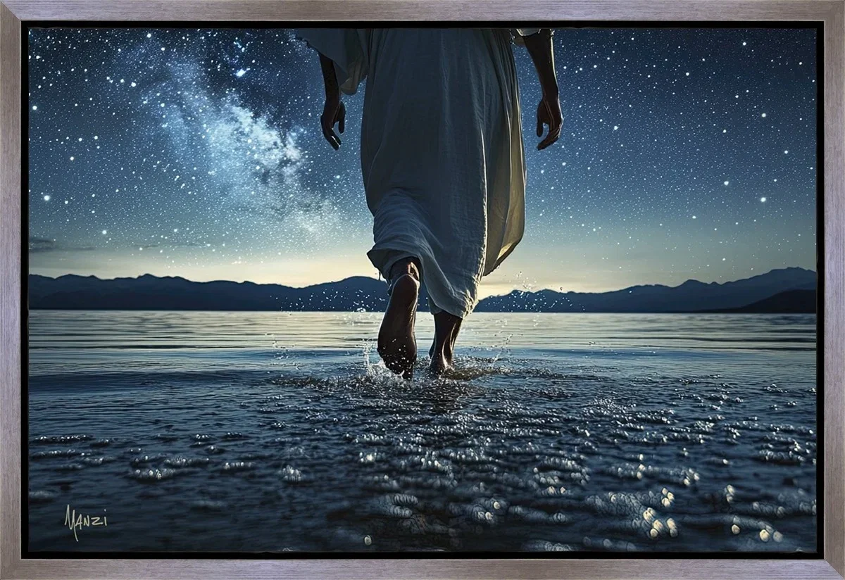 Nothing Will Be Impossible For You Silver Wood Float Frame by Manzi — Gallery Wrapped Giclee On Canvas