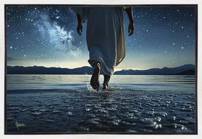 Nothing Will Be Impossible For You White Wood Float Frame by Manzi