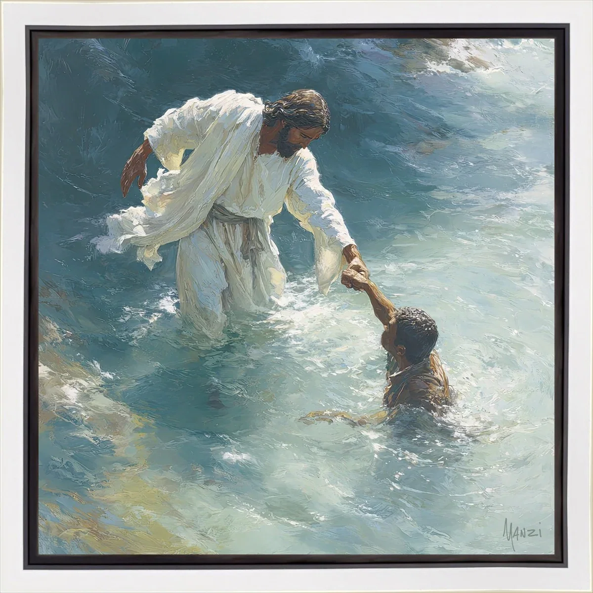 Even When You Doubt White Wood Float Frame by Manzi — Gallery Wrapped Giclee On Canvas