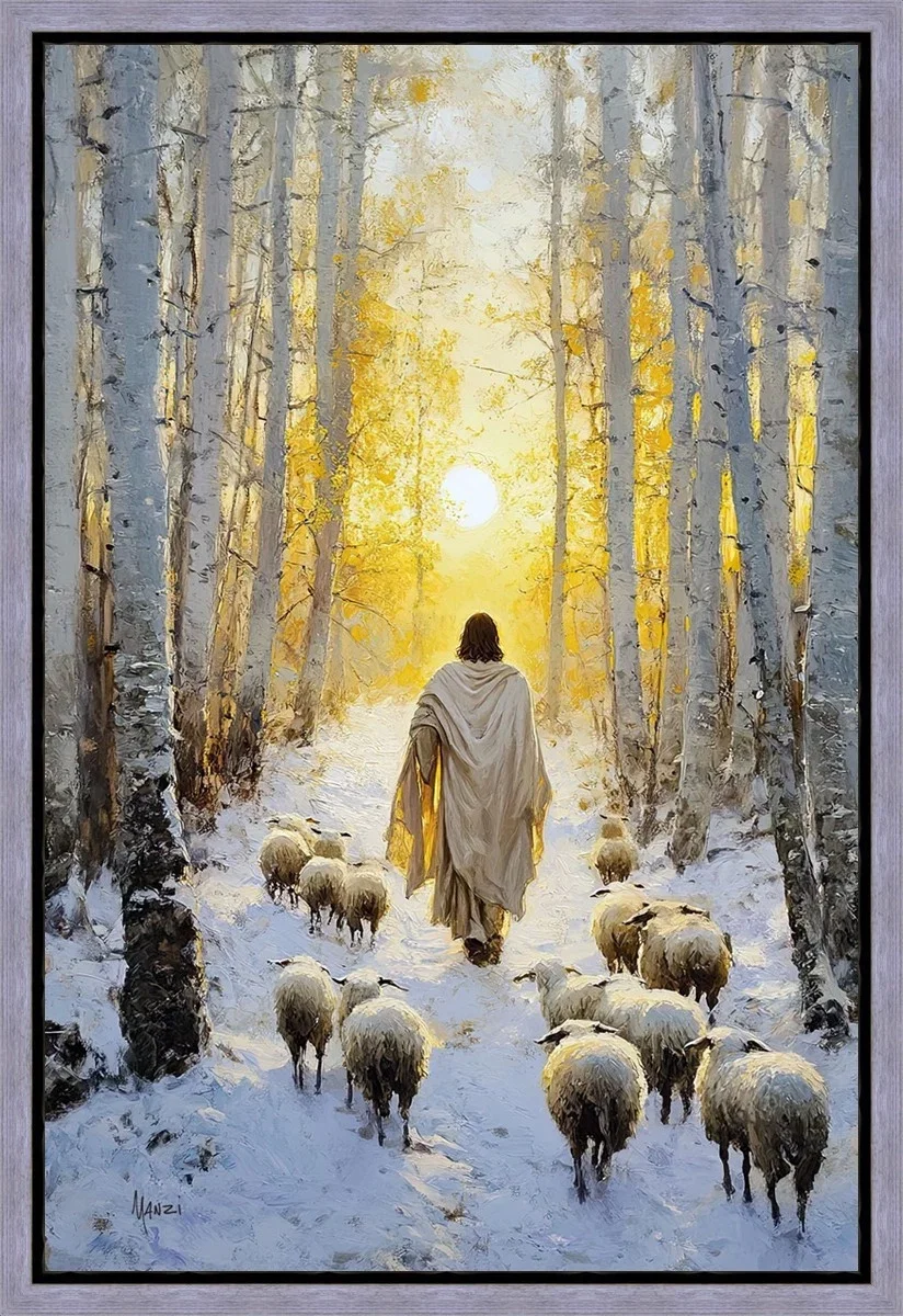 Leader Silver Float Frame by Manzi — Gallery Wrapped Giclee On Canvas