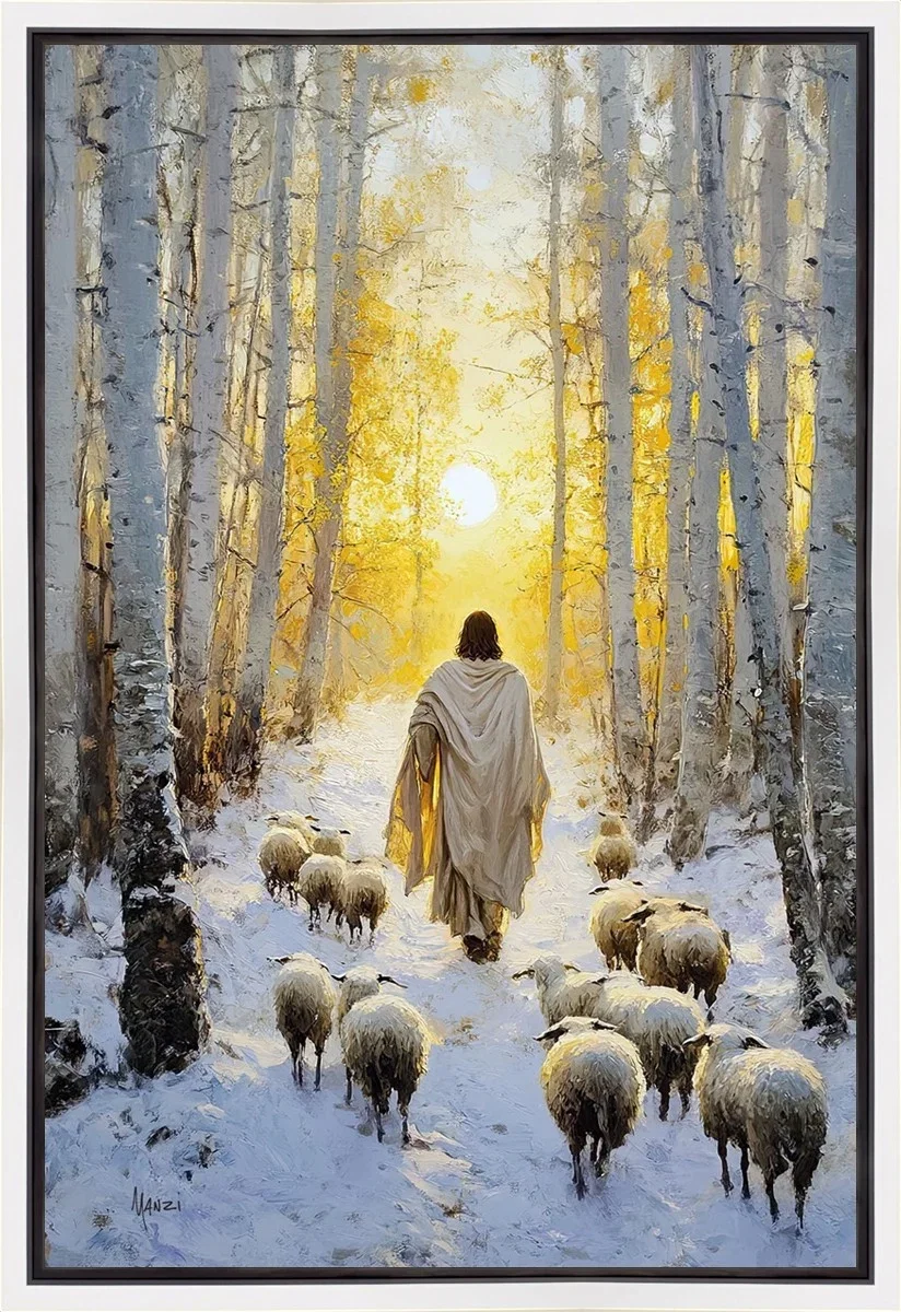 Leader White Float Frame by Manzi — Gallery Wrapped Giclee On Canvas