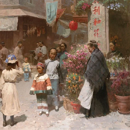 Chinese Flower Shop San Francisco 1904 by Mian Situ