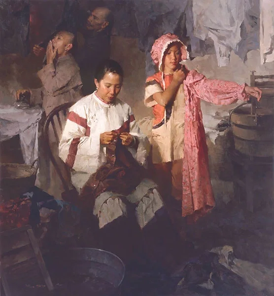 The Calico Dress Family Laundry 1906 by Mian Situ — Canvas