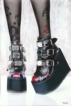Anarch - Sex Pistols Tribute - Boots by Stickman — Giclee On Canvas