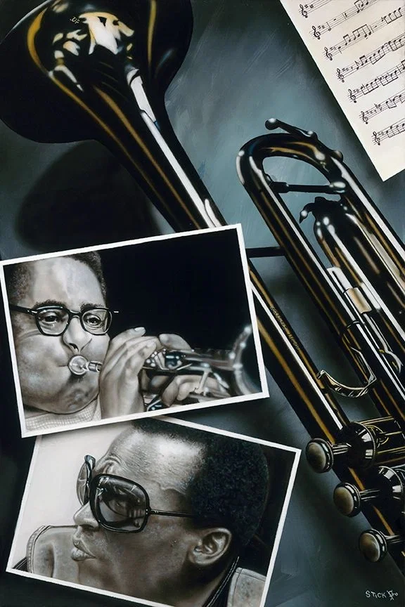 Birth of the Cool - Miles Davis/Gizzy Gillespie by Stickman — -Giclee On Canvas Artist Proof Hand Embellished