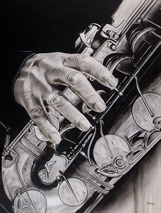 Bourbon Blues on the Street - Loose and Complete by Stickman — Giclee On Canvas