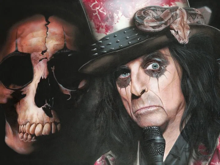 In My Eye Blood Drops Look Like Roses - Alice Cooper by Stickman — Giclee On Canvas