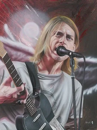 Entertain Us - Kurt Cobain by Stickman — -Giclee On Canvas Artist Proof Hand Embellished