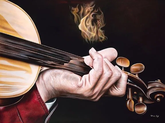 Fiddle of Gold Against Your Soul by Stickman — Giclee On Canvas