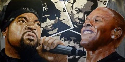 Yo, Dre I Got Something to Say - Ice Cube/Dr Dre by Stickman — -Giclee On Canvas Artist Proof Hand Embellished