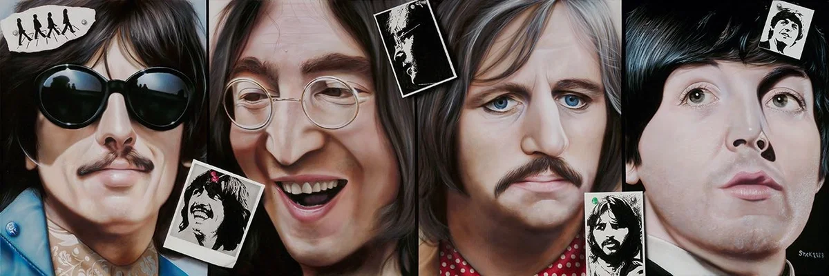 I Get High With A Little Help From from My Friends - The Beattles by Stickman — Giclee On Canvas