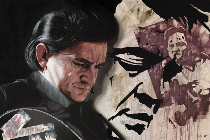 He Said John Go Do My Will - Johnny Cash by Stickman — Giclee On Canvas