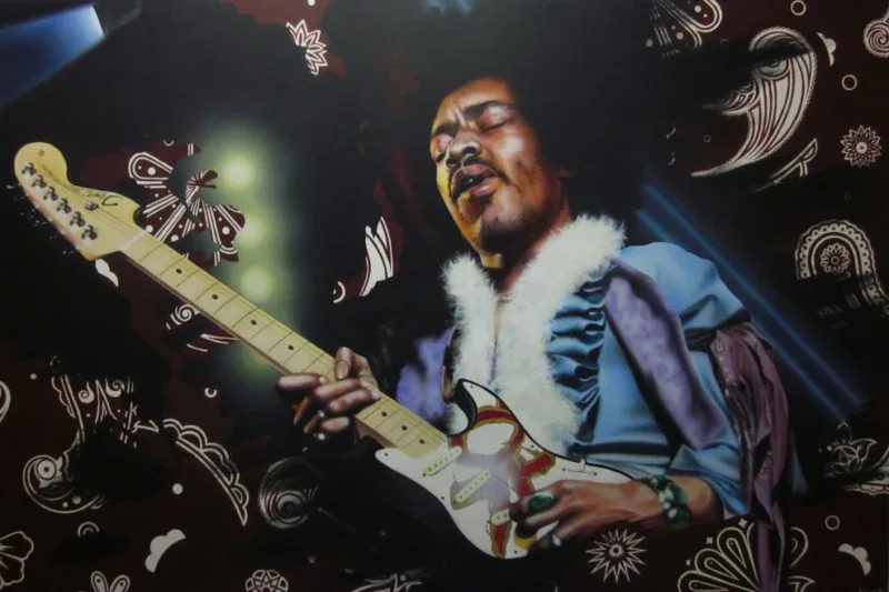 Kissin' The Sky - Jimi Hendrix by Stickman — -Giclee On Canvas Artist Proof Hand Embellished
