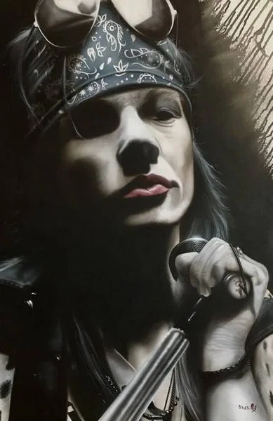 Cause Nothing Last Forever - Axl (Gun's N Roses) by Stickman — -Giclee On Canvas Artist Proof Hand Embellished