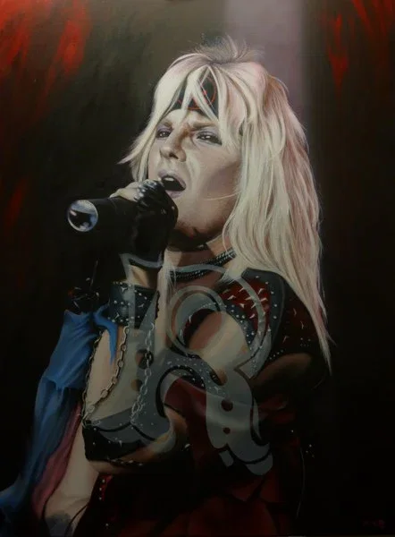He's The Wolf Screaming Lonely In The Night - Vince Neil (Motley Crue Part 2) by Stickman — -Giclee On Canvas Artist Proof Hand Embellished