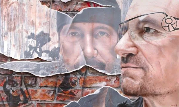 Sometimes You Can't Make It On Your Own - U2 by Stickman — -Giclee On Canvas Artist Proof Hand Embellished