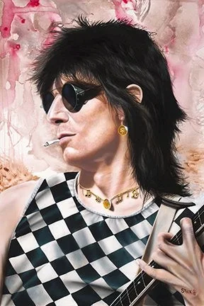 Stole Many a Man's Soul to Waste - Ronnie Wood by Stickman — Giclee On Canvas