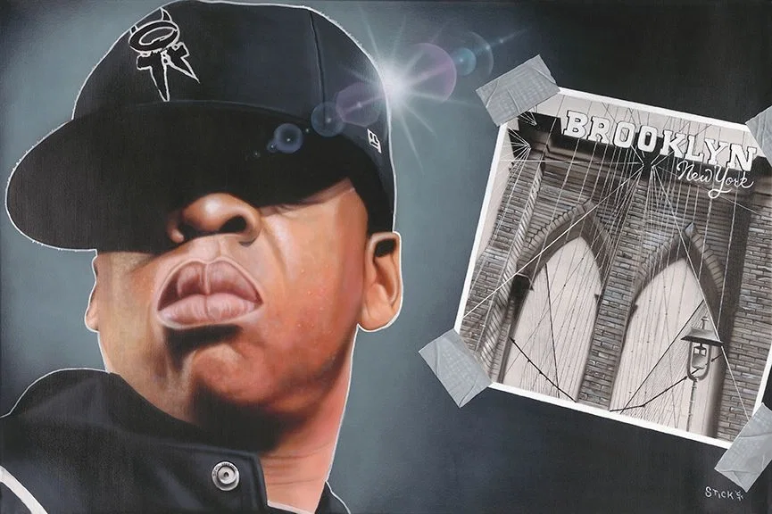 From Marcy To Madison Square - Jay-Z by Stickman — Giclee On Canvas Artist Proof Hand Embellished