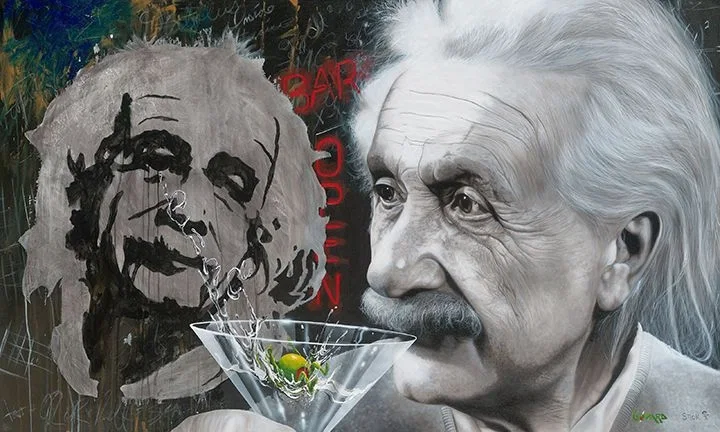 Theory of Mixology - Einstein by Stickman — -Giclee On Canvas Artist Proof Hand Embellished