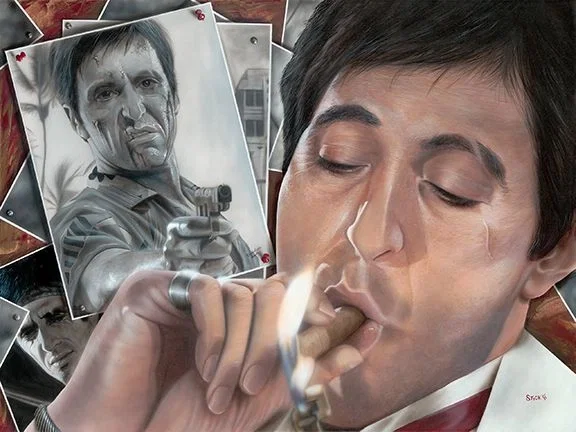 In This Country, You Gotta Make the Money First - Scarface by Stickman — -Giclee On Canvas Artist Proof Hand Embellished