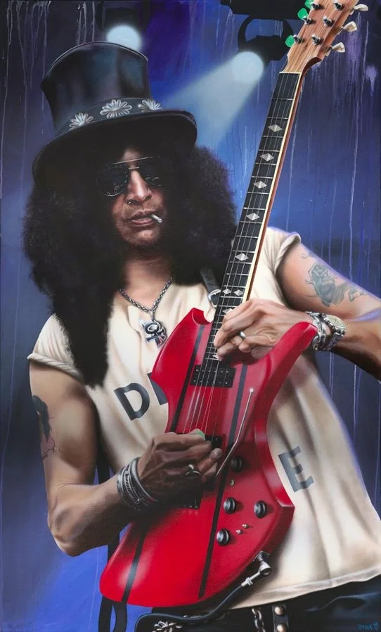 On The Nightrain - Saul "Slash" Hudson by Stickman — -Giclee On Canvas Artist Proof Hand Embellished