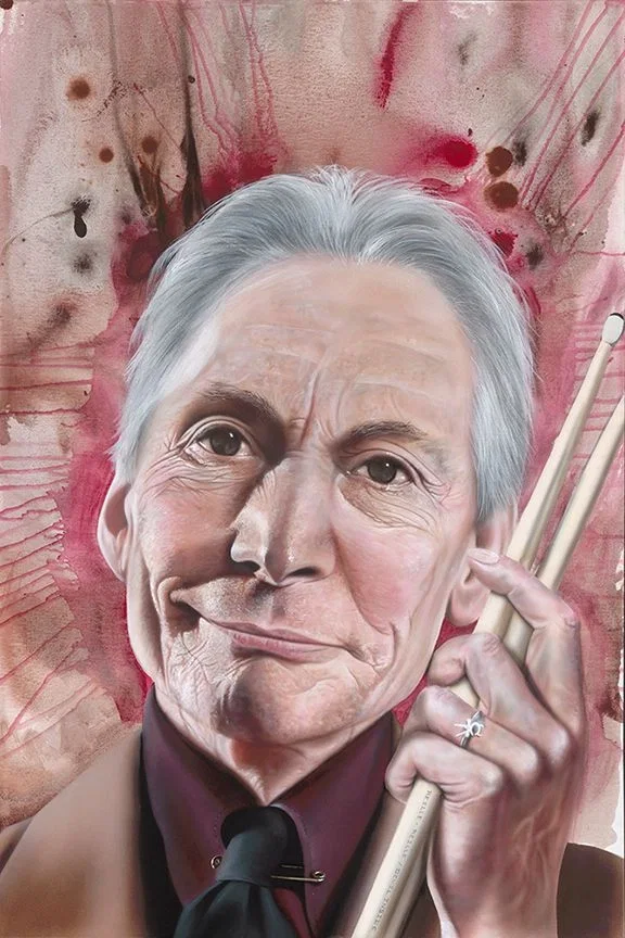 What's Puzzlin' You is the Nature of My Game - Charlie Watts by Stickman — -Giclee On Canvas Artist Proof Hand Embellished