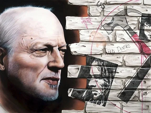 I Have Seen the Writing On the Wall - David Gilmour - Pink Floyd by Stickman — -Giclee On Canvas Artist Proof Hand Embellished